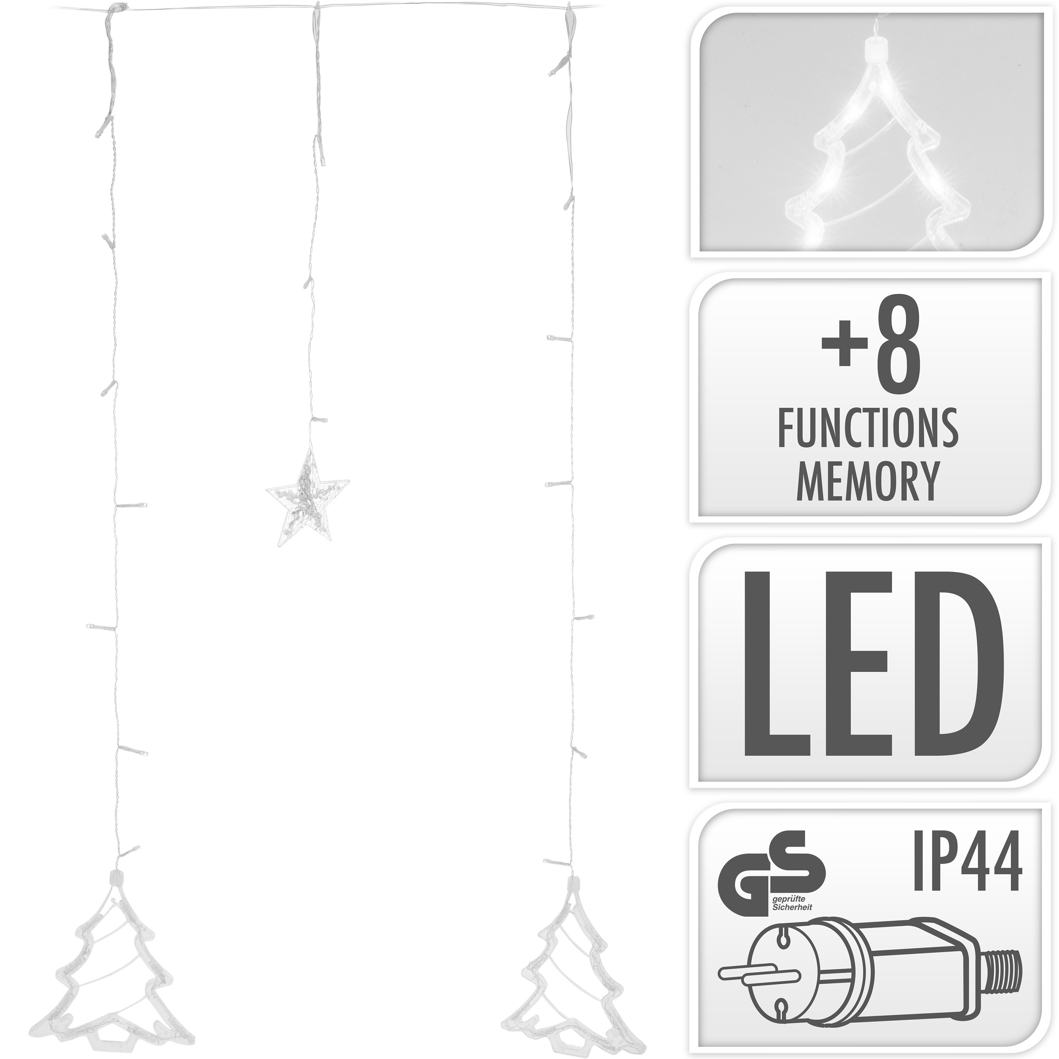Kalėdinė girlianda, 138 LED 2 m šviečianti dalis