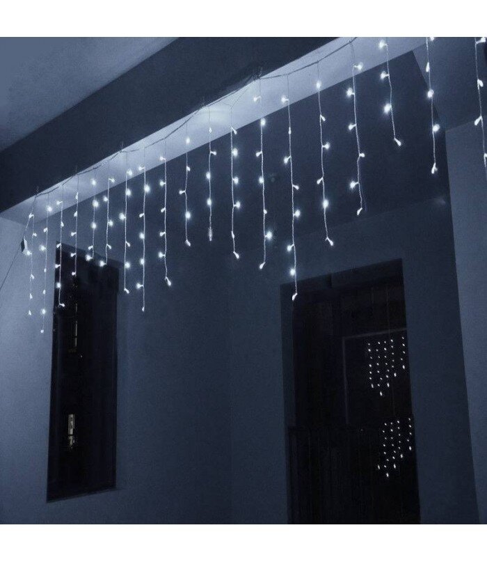 500 LED kalėdinė girlianda "Varvekliai", 16 m., šalta šviesa
