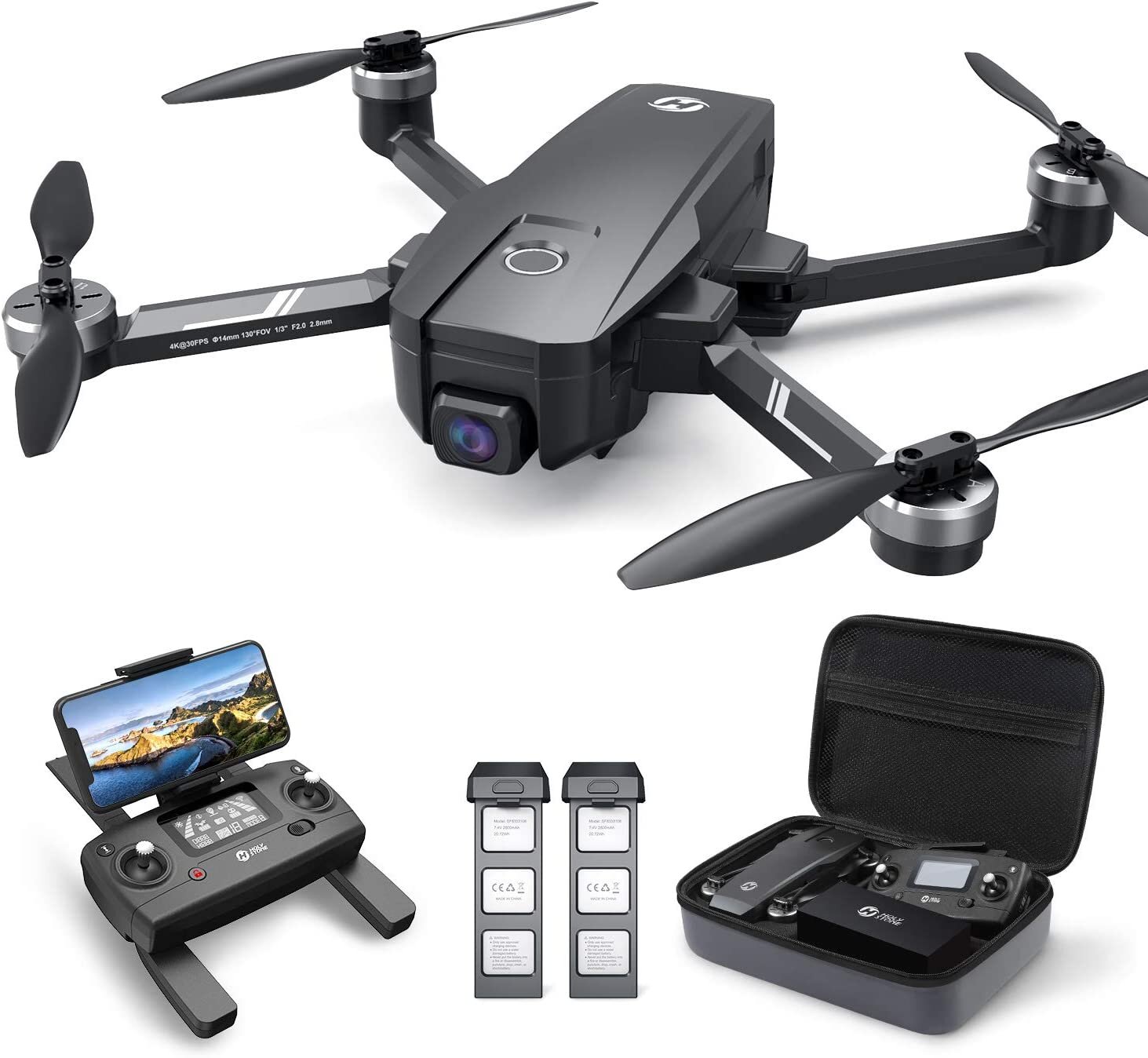 Holy Stone HS720E GPS dronas su 4K EIS UHD 130°FOV kamera