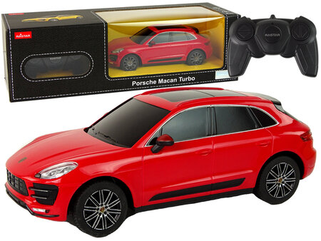 Auto Porsche Macan Turbo koos kaugjuhtimispuldiga Rastar, punane