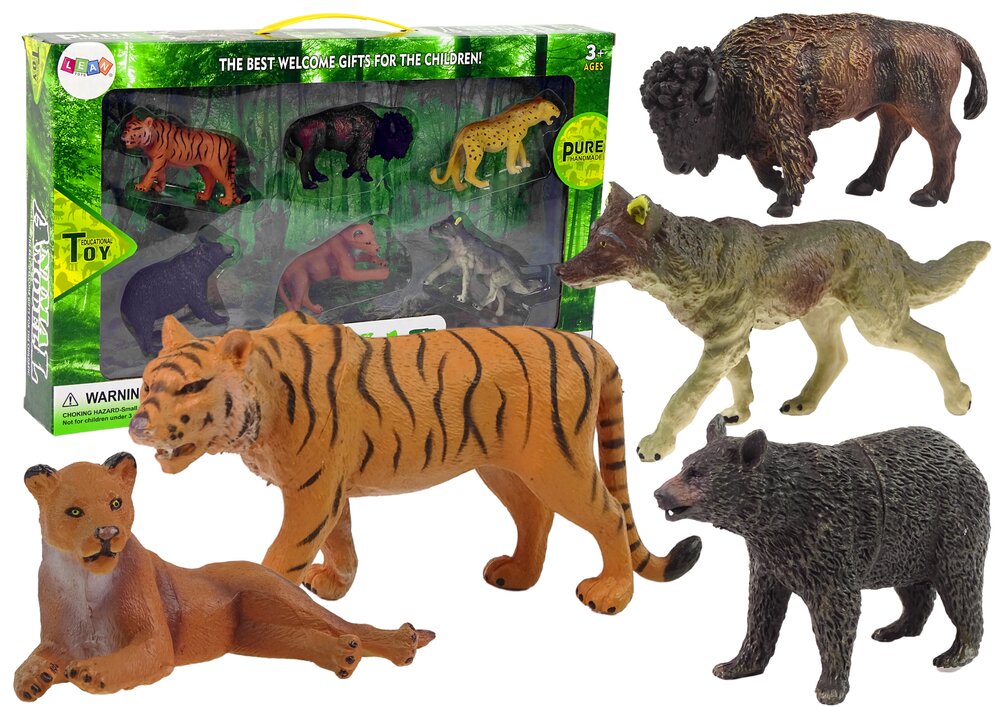 Aafrika ja metsaloomade kujukeste komplekt Lean Toys