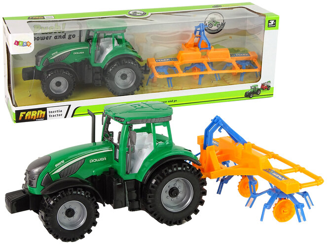 Kaarutiga traktor Lean Toys, roheline/kollane